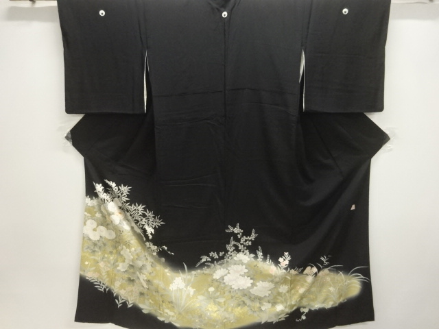 JAPANESE KIMONO / TOMESODE / EMBROIDERY / KIKU / ARTIST WORK